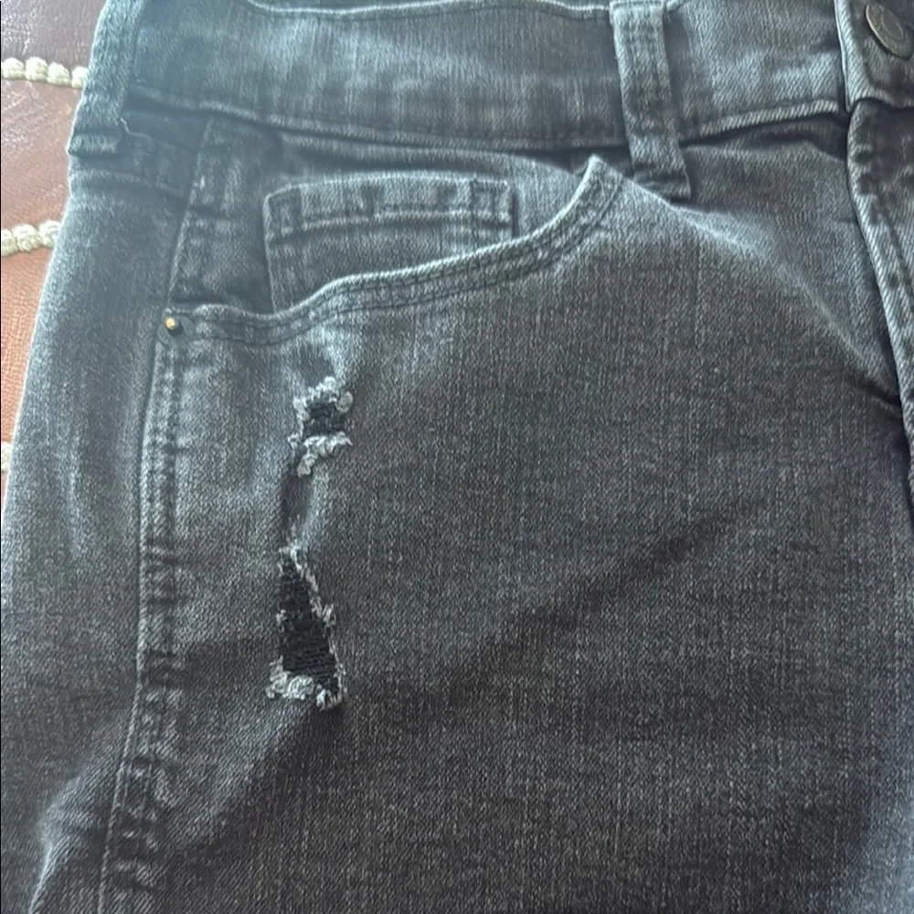 Old Navy Black Jean Shorts Distressed Mid-Thigh